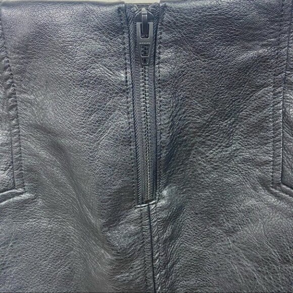 NWT Blank NYC Faux Leather Moto Zipper Mini Skirt Black Size 25 or XS Biker Boho - Picture 6 of 12